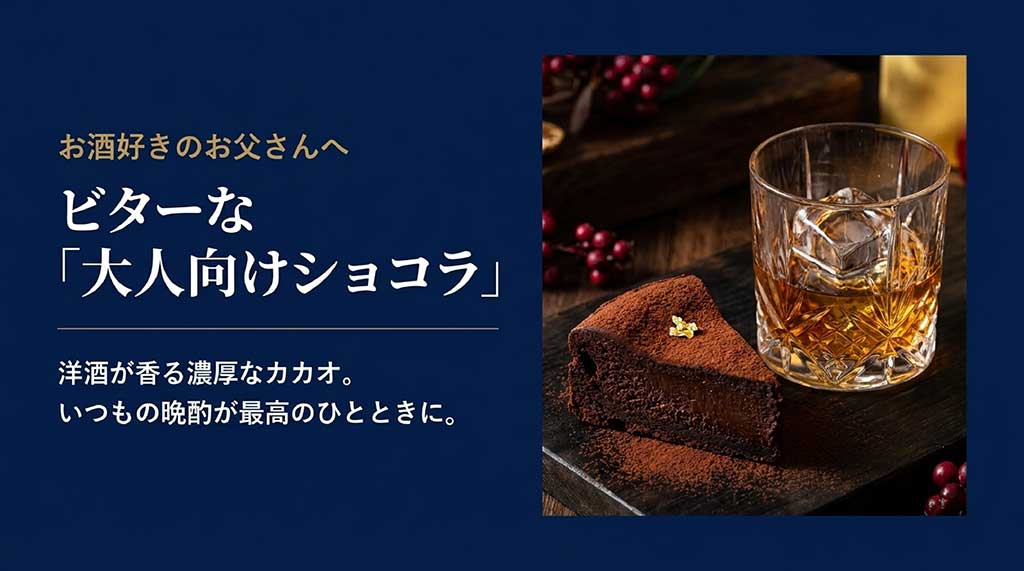 洋酒が香る濃厚なカカオを使用した、お酒に合う大人向けチョコレートケーキの紹介