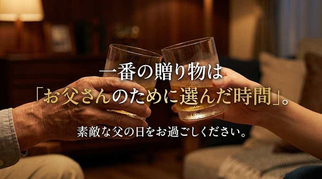 お父さんのためにギフトを選んだ時間そのものが最高の贈り物であるという温かいメッセージ
