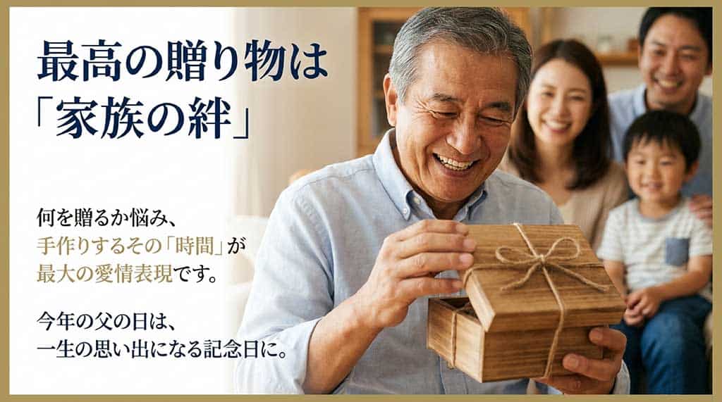 何を贈るか悩み、手作りするその「時間」こそが最大の愛情表現であり、一生の思い出になる記念日を提案するまとめのスライド