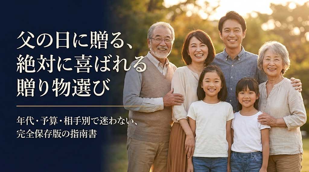 父の日の贈り物選びを年代・予算・相手別で解説するガイドの表紙画像