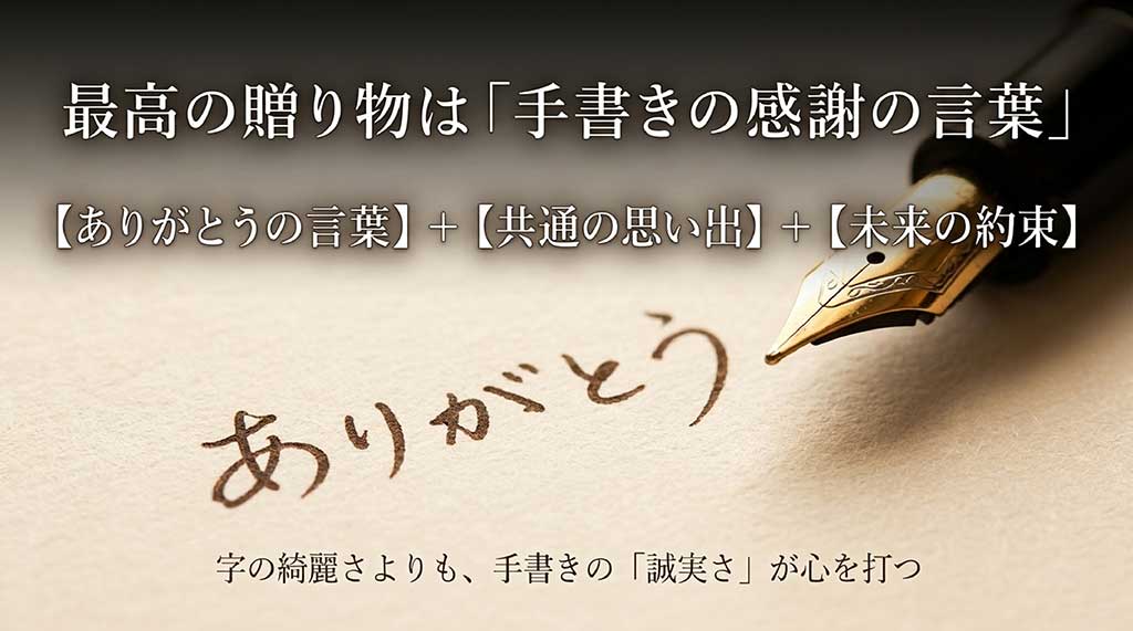 ありがとうの言葉、共通の思い出、未来の約束を盛り込んだ手書きメッセージの重要性