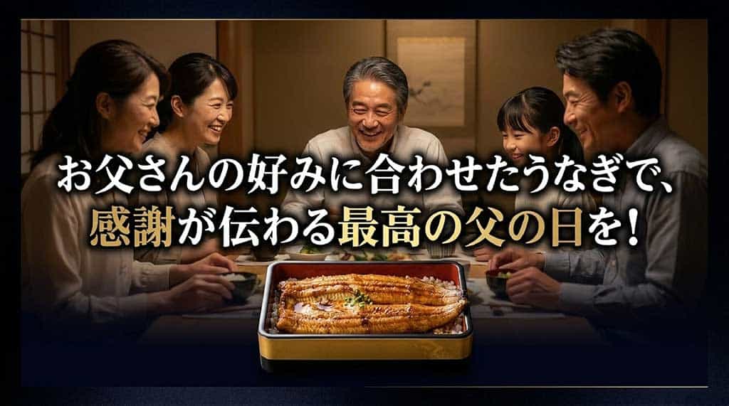 父の日うなぎギフトの締めくくりと感謝を伝えるスライド