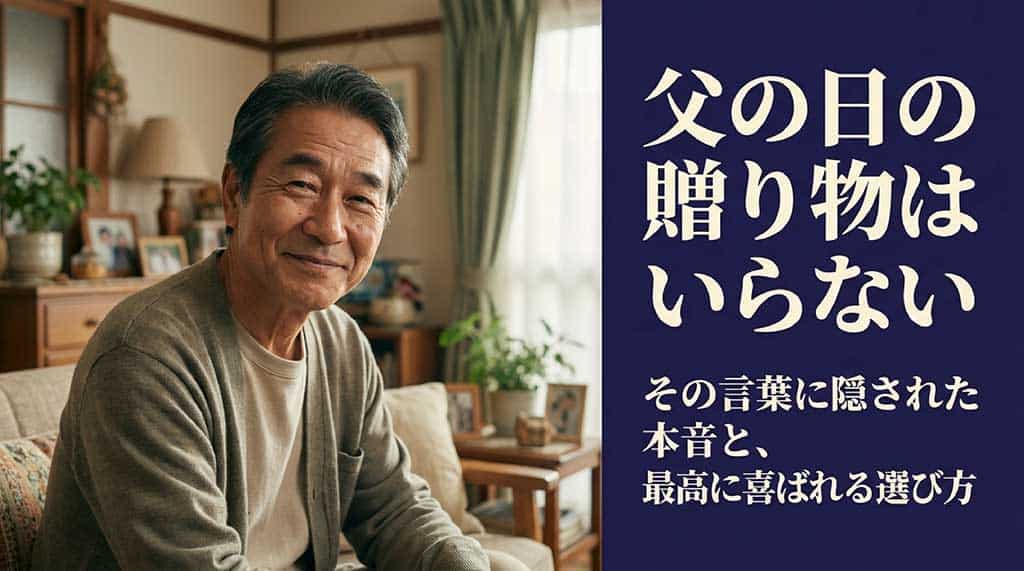 父の日にプレゼントはいらないという言葉に隠された本音と、最高に喜ばれる選び方のスライド表紙