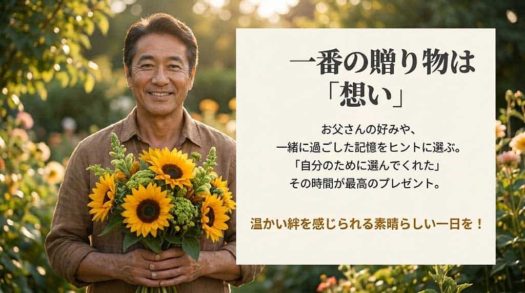 自分のために選んでくれた時間が最高のプレゼントであり、温かい絆を感じる一日を願うメッセージ