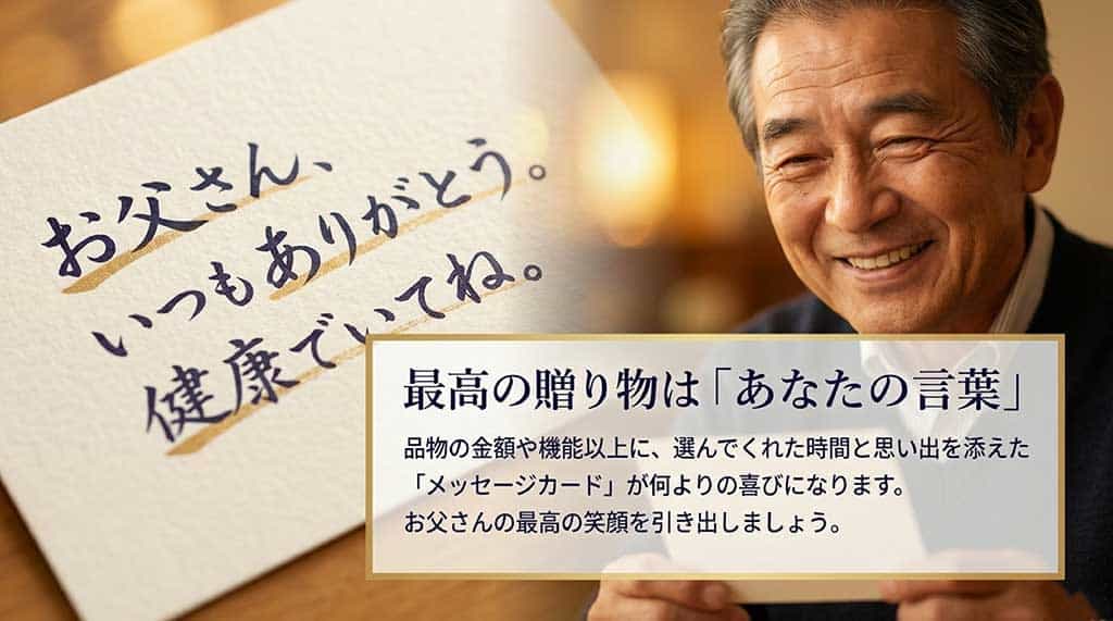 最高の贈り物は「あなたの言葉」。品物以上に選んでくれた時間と思い出を添えたメッセージカードが喜びになる